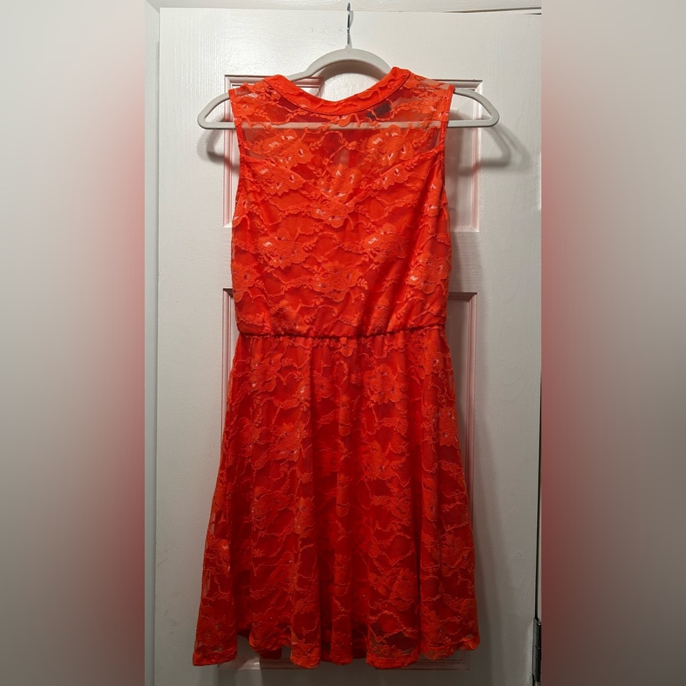 Lily Rose boat neck pink lace dress